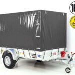 Anhänger mit Plane 150x300cm 1300kg | Typ 7.13 | Hochplane 160cm – Anthrazit-Neu