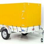 Anhänger mit Plane 125x250cm 750kg | Typ U4 | Hochplane 140 cm Profi | Gelb-Neu