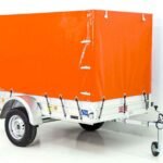 Anhänger mit Plane 125x250cm 750kg | Typ U4 | Hochplane 140 cm Profi | Orange-Neu