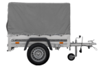 Kipper Anhänger 750 kg Garden Trailer 150 KIPP 150×106 cm [mit Hochplane, Hochspriegel und Stützrad] – Bild 3