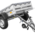 Kleinanhänger für Pkw Garden Trailer 150 KIPP 150×106 cm 750 kg [mit Flachplane, Planenträgern, Stützrad]