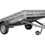 PKW Anhänger 264×150 Unitrailer Garden 265 KIPP mit Flachplanenträger und grauer Plane-Neu