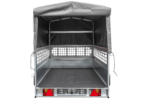 PKW-Anhänger auf Federn 230×125 UNITRAILER GARDEN 230/R KIPP mit Netzwänden, H-800-Rahmen und grauer Plane – Bild 6