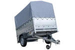 Pkw Anhänger 750 kg ungebremst Garden Trailer 201 KIPP mit zusätzlichen Bordwänden, Stützrad, Hochplane und Hochspriegel-Neu