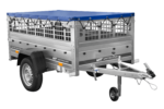 Pkw Planenanhänger GARDEN TRAILER 200 KIPP mit Laubgitteraufsatz, Stützrad, Flachplane und Planenträger – Bild 4